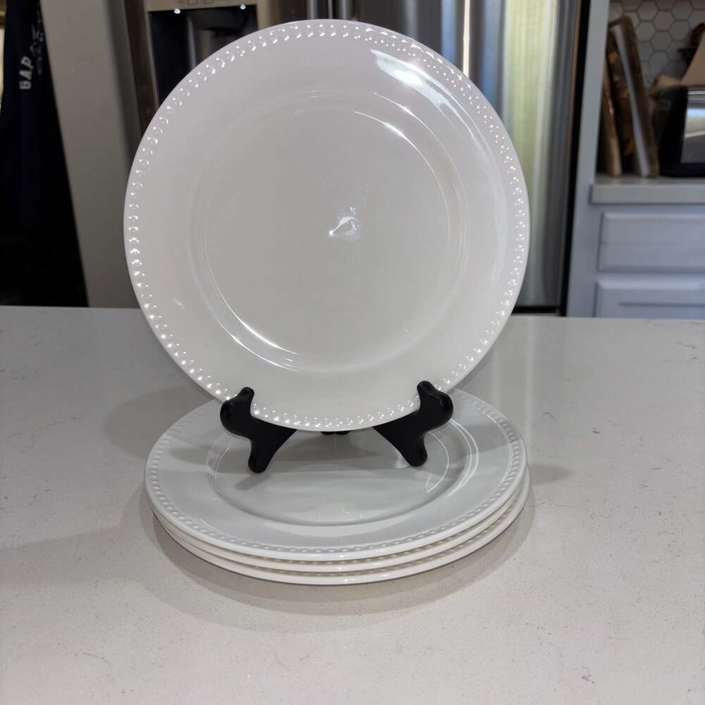 Studio Tu Otella Fine Bone China Beaded 8.75” Salad Plates - Set of 4